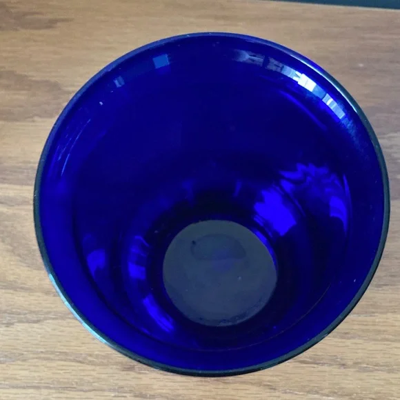 Vintage party light, cobalt, blue glass hurricane candle holder - Picture 3 of 6